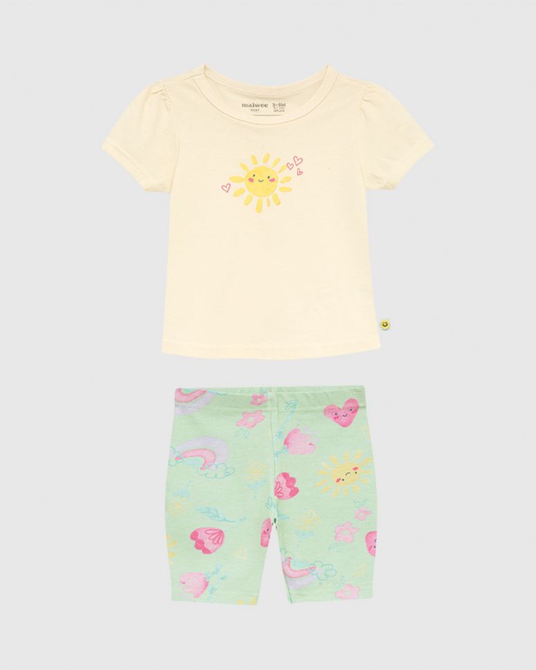 Conjunto Bebê Menina Estampa Glitter Solzinho Em Algodão Malwee Kids