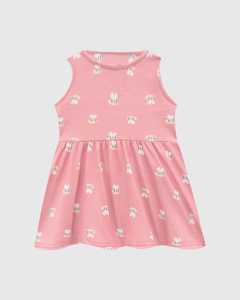 Vestido Infantil Estampado Modelo Regata Em Algodão Malwee Kids