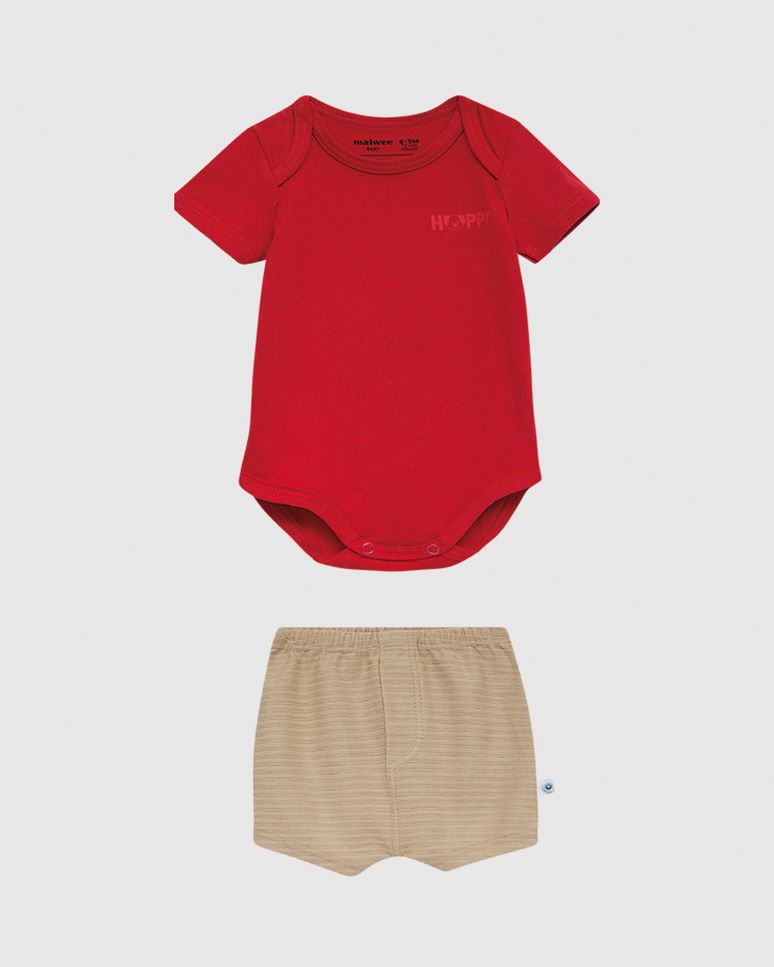 Conjunto Bebê Menino Body Tradicional Estampa Happy Em Algodão Malwee Kids