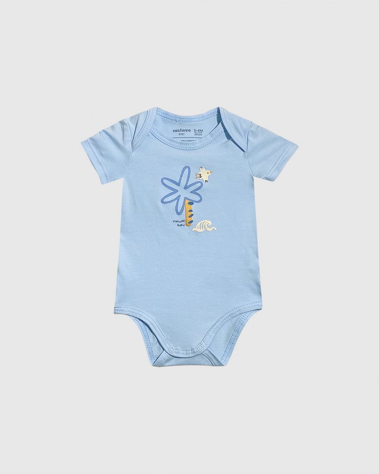 Body Bebê Menino Etiqueta Estampada Em Algodão Malwee Kids