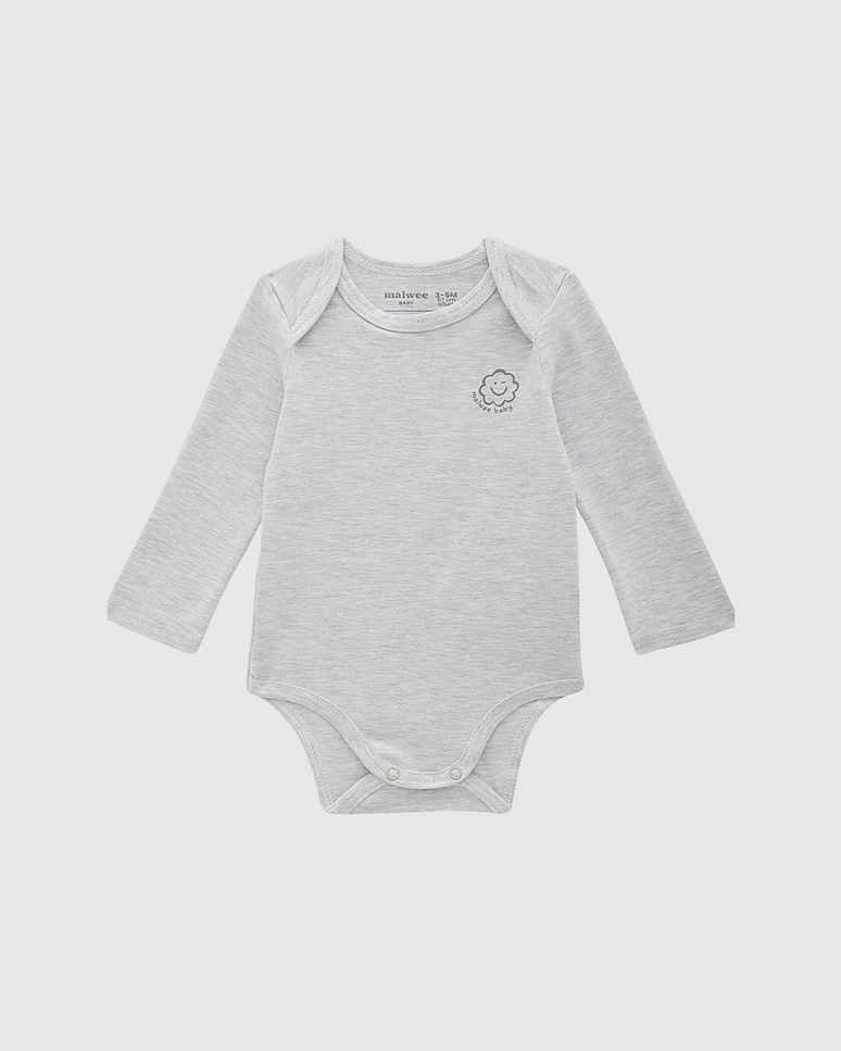 Body Bebê Unissex Manga Longa Estampa Frontal Em Algodão Malwee Kids