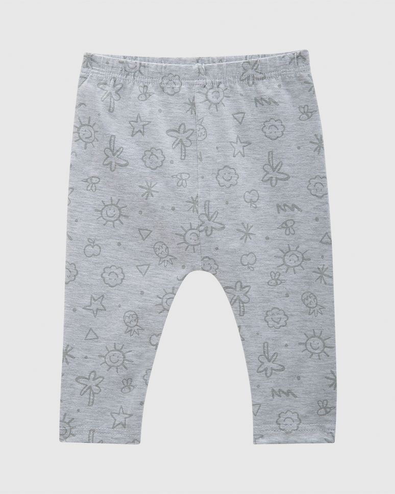Calça Bebê Unissex Estampada Cós Elástico Em Algodão Malwee Kids