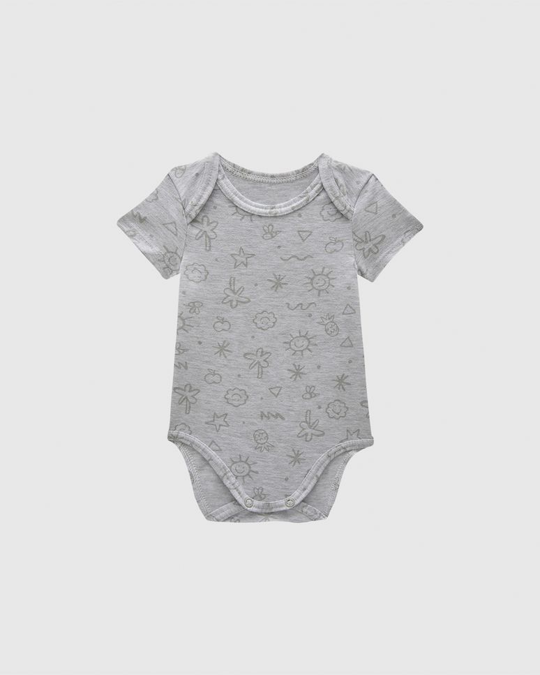 Body Bebê Unissex Estampado Botão De Pressão Em Algodão Malwee Kids