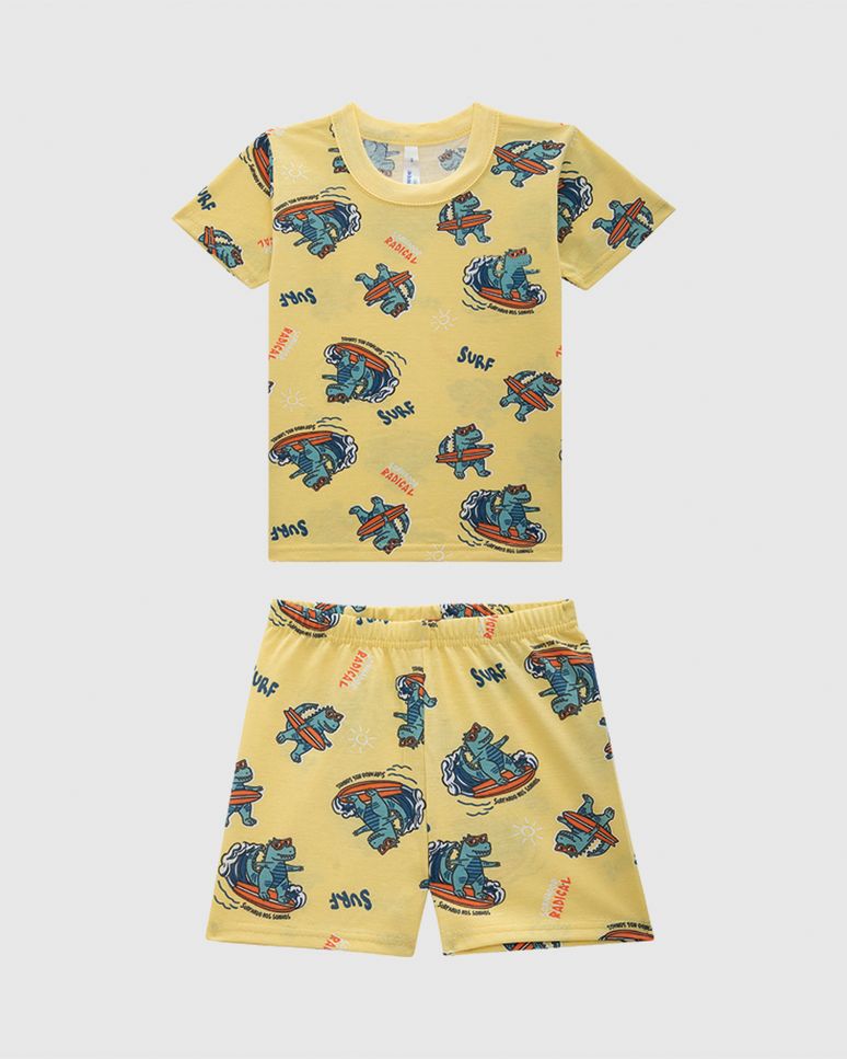 Pijama Curto Infantil Menino Rapport Brilha No Escuro Em Algodão Malwee Kids