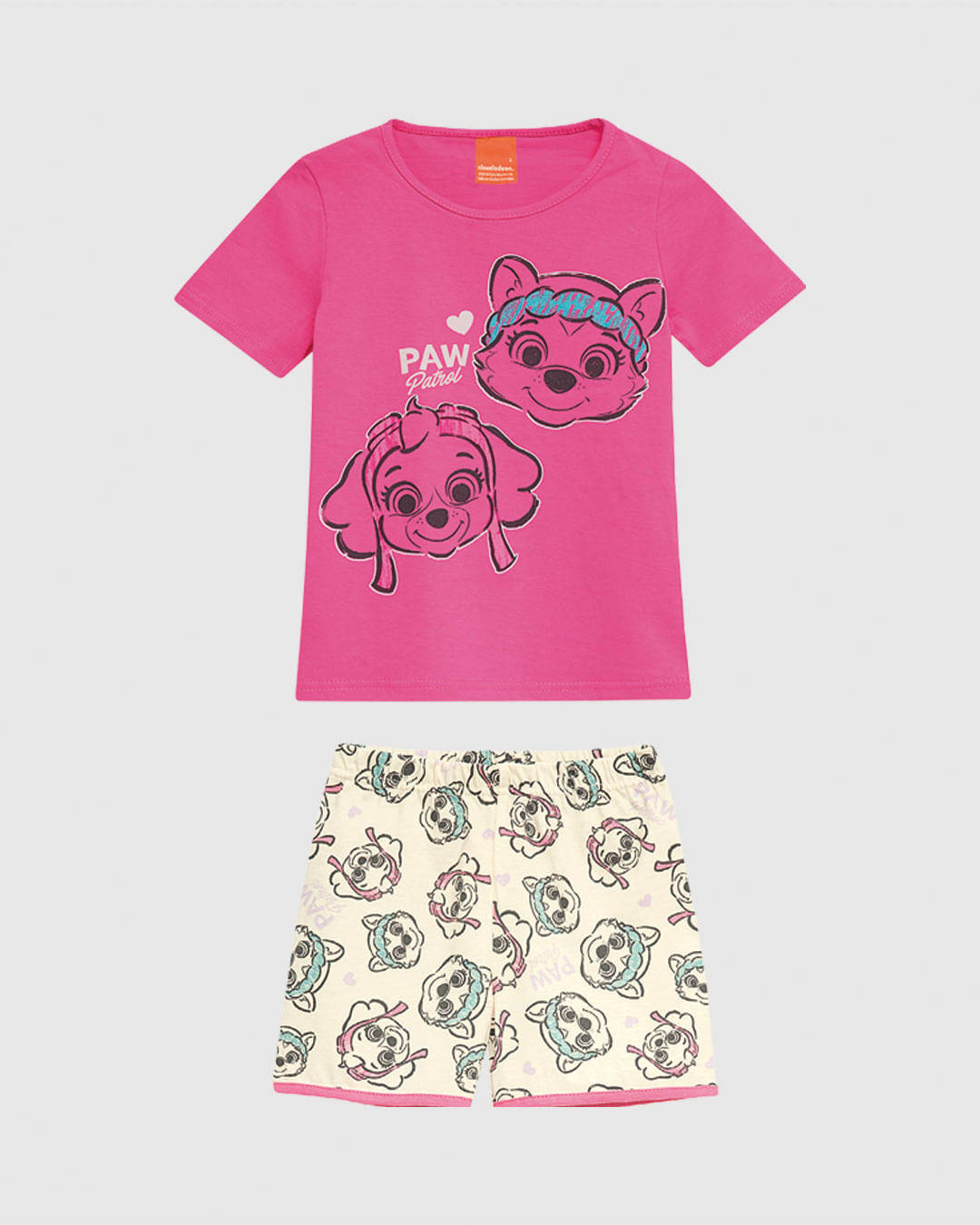 Pijama Infantil Menina Patrulha Canina Brilha Malwee Kids ROSA - Malwee