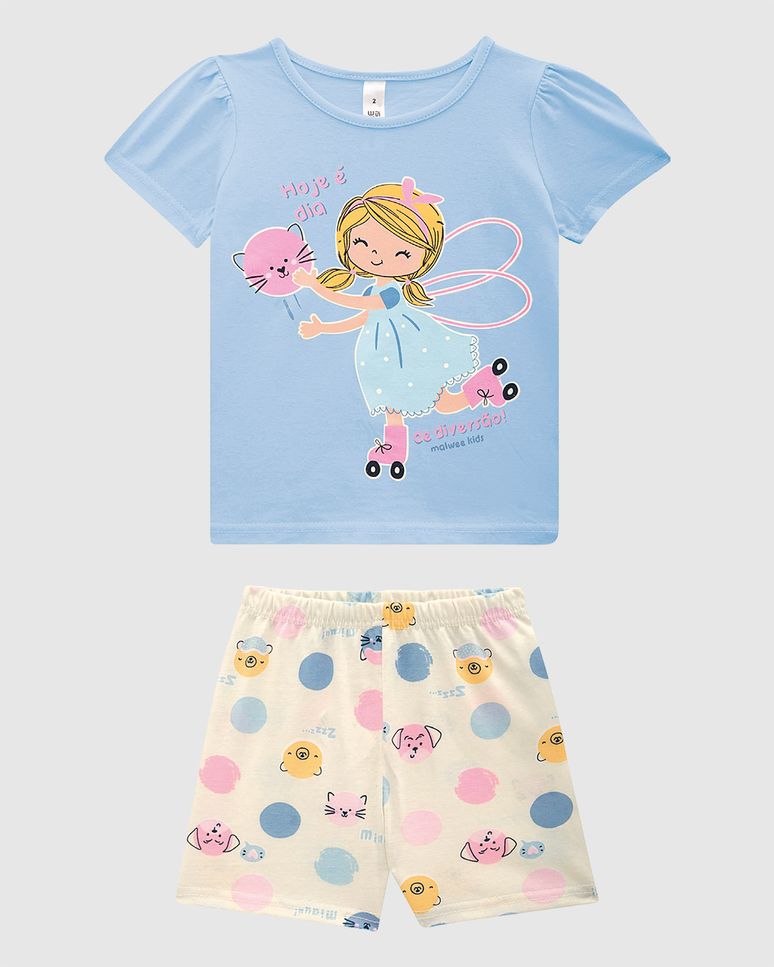 Pijama Infantil Menina Hoje É Dia De Diversão! Em Algodão Malwee Kids