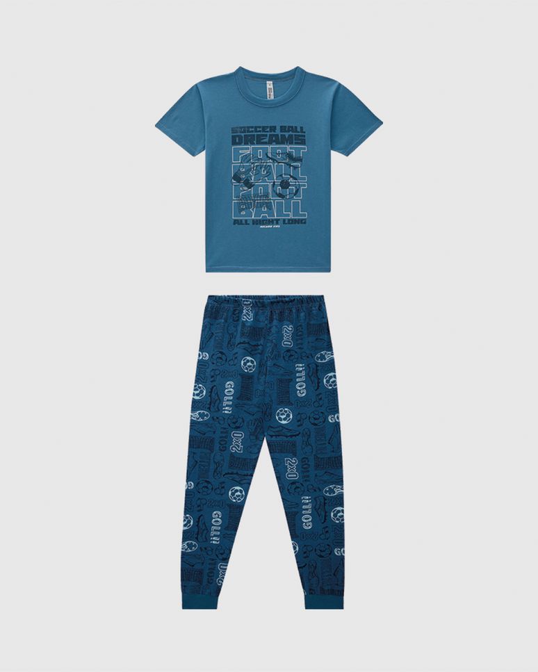 Pijama Longo Infantil Menino Soccer Ball Dreams All Night Long Malwee Kids