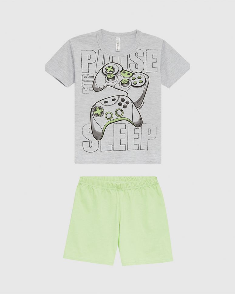 Pijama Infantil Menino Camiseta Estampa Brilha No Escuro Malwee Kids