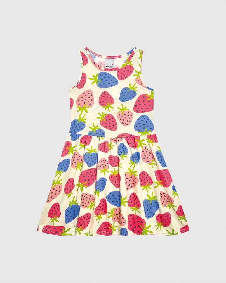 Vestido Infantil Estampado Em Algodão Malwee Kids