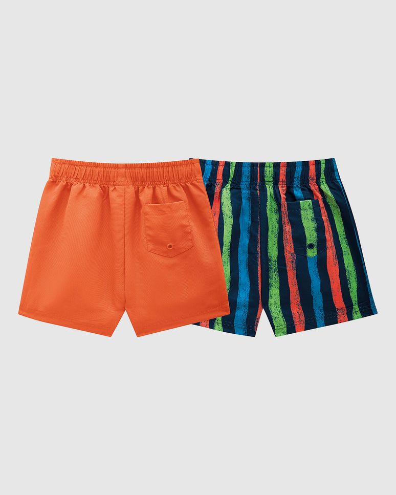 Kit 2 Shorts De Banho Infantil Menino Em Microfibra Malwee Kids