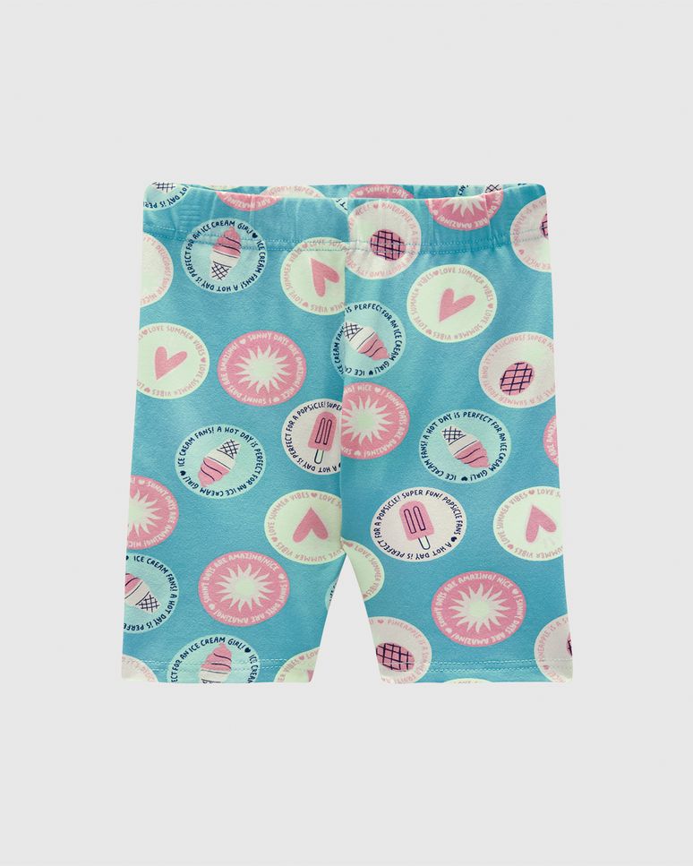 Bermuda Infantil Menina Estampada Em Algodão Malwee Kids