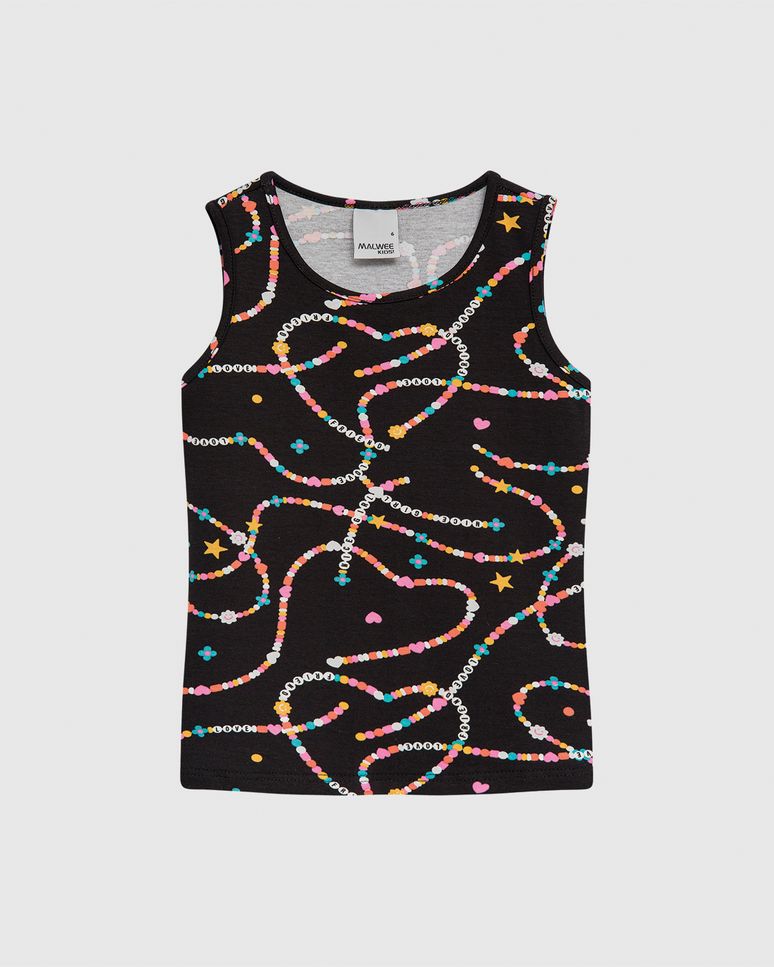 Regata Infantil Menina Estampada Em Algodão Malwee Kids
