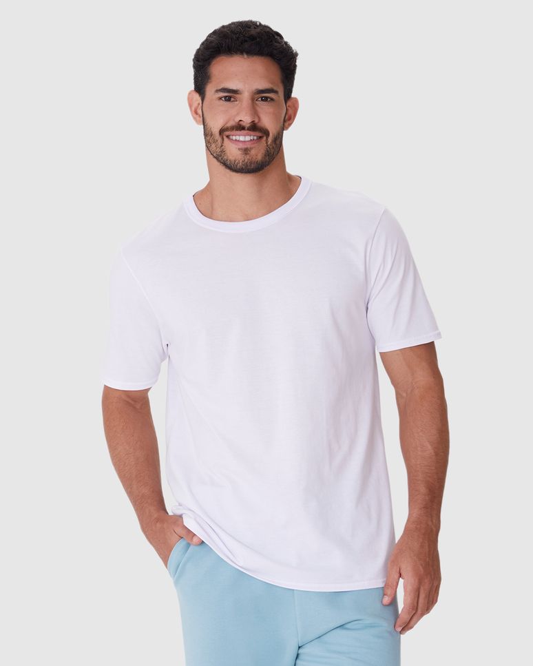 Camiseta Essencial Masculina Etiqueta Estampada Em Algodão
