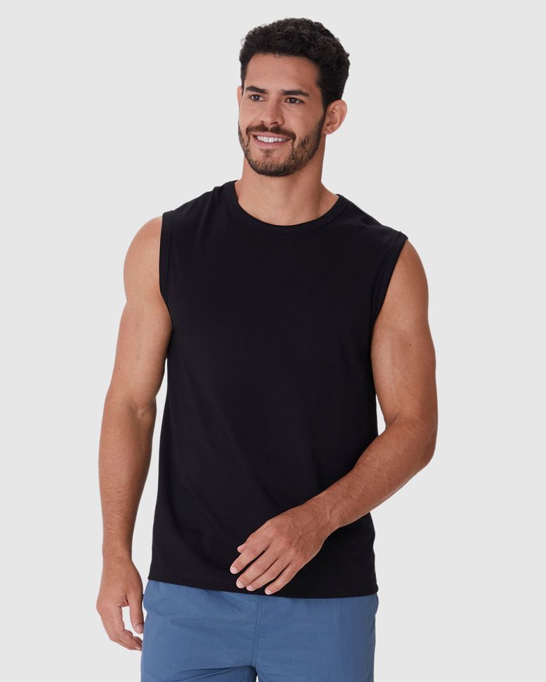 Regata Básica Masculina Machão Decote Redondo Em Algodão