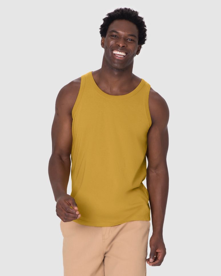 Regata Básica Masculina Alça Estreita Etiqueta Estampada Em Algodão