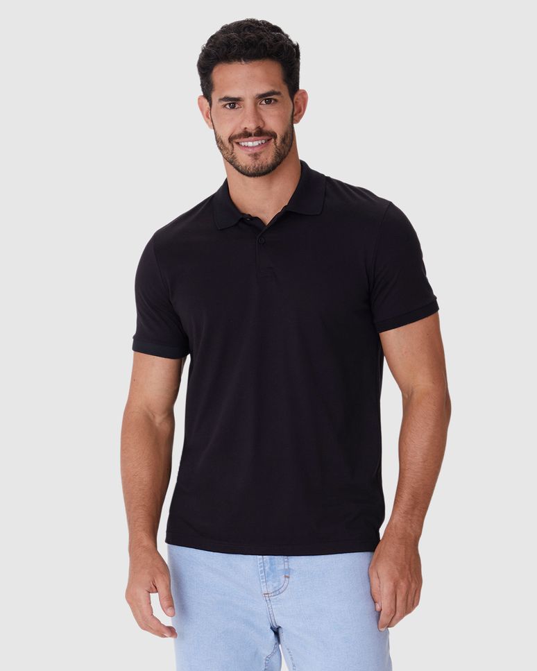 Camisa Polo Masculina Slim Em Algodão Pima