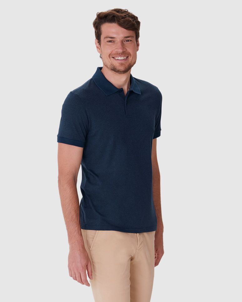 Camisa Polo Movimento Slim Peitilho Frontal Em Malha Anti Odor