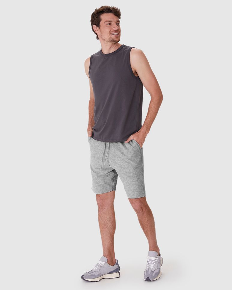 Bermuda Básica Masculina Comfort Bolso Costas Em Moletom