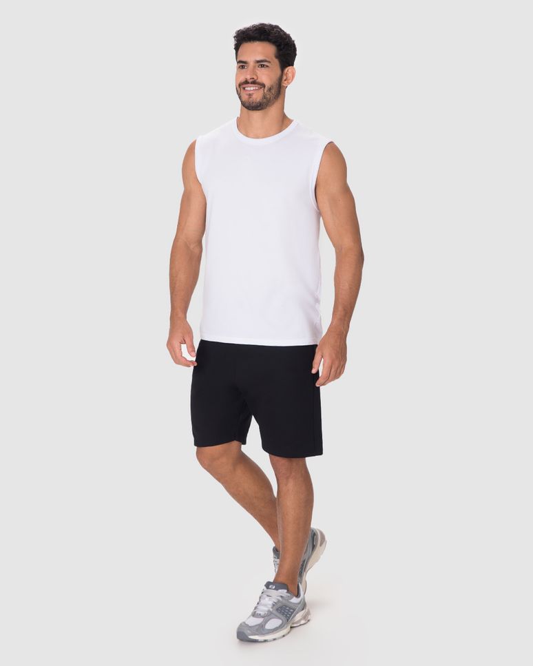 Bermuda Básica Masculina Comfort Bolso Costas Em Moletom