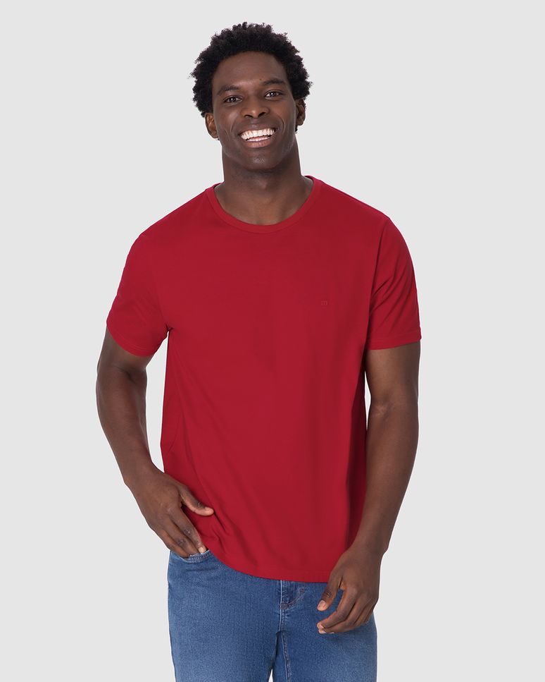 Camiseta Ícone Masculina Bordado Frontal Em Algodão