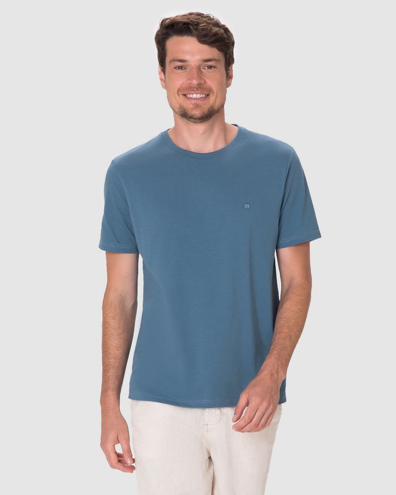 Camiseta Ícone Masculina Bordado Frontal Em Algodão