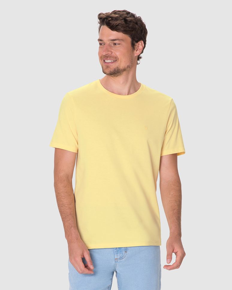 Camiseta Ícone Masculina Bordado Frontal Em Algodão