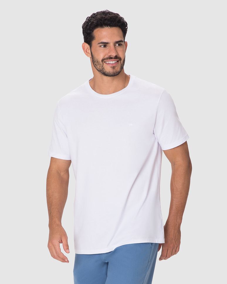 Camiseta Ícone Masculina Bordado Frontal Em Algodão