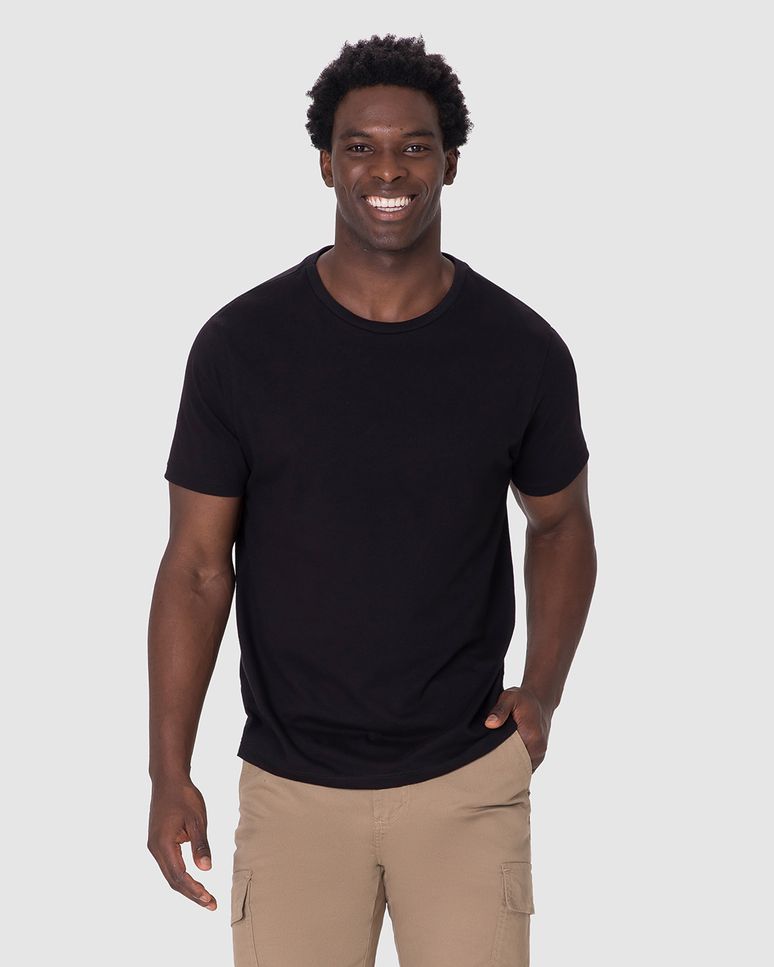 Camiseta Abraço Masculina Etiqueta Estampada Em Malha Comfy Touch