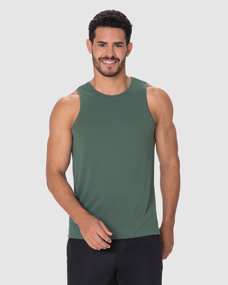 Regata Esportiva Masculina Decote Redondo Em Malha Dry