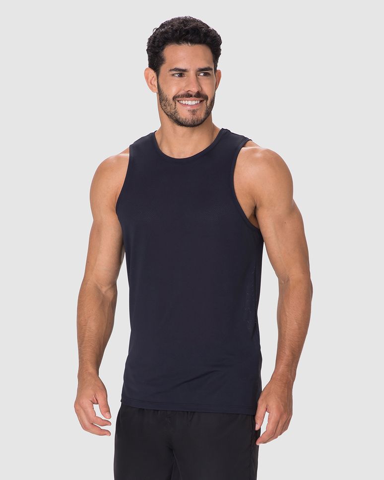 Regata Esportiva Masculina Decote Redondo Em Malha Dry