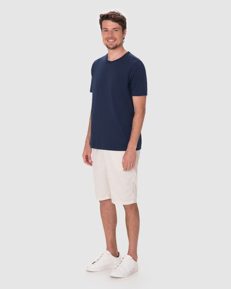 Camiseta Essencial Masculina Etiqueta Estampada Em Algodão