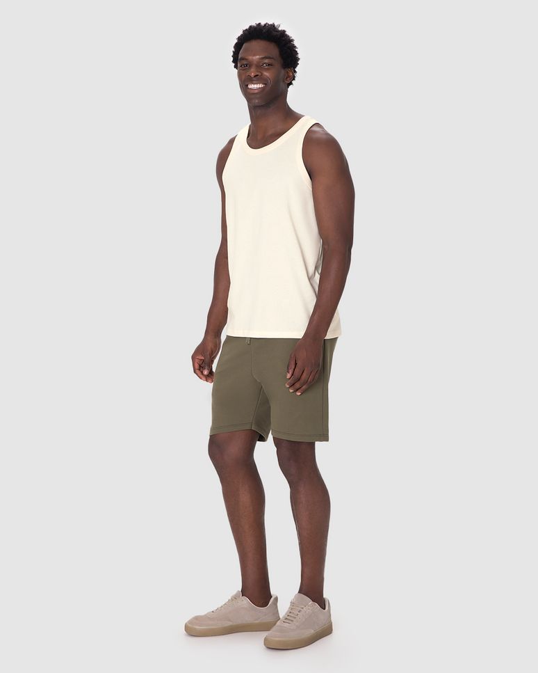 Regata Básica Masculina Alça Estreita Etiqueta Estampada Em Algodão