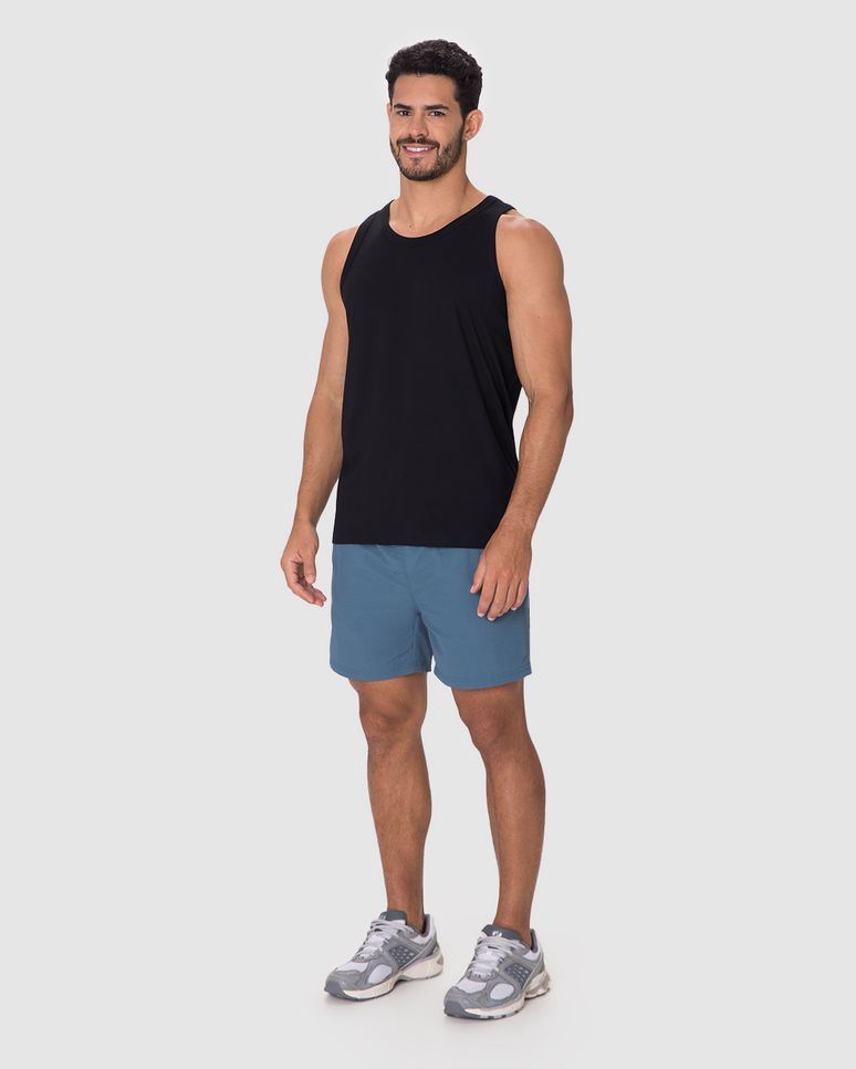 Regata Básica Masculina Alça Estreita Etiqueta Estampada Em Algodão