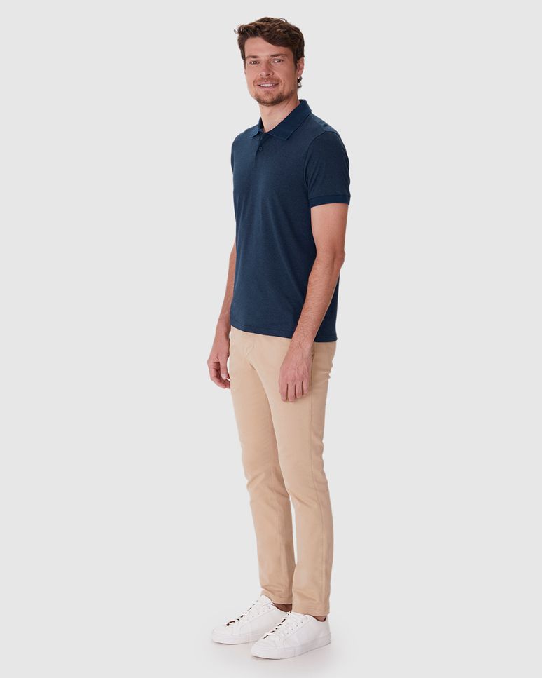 Camisa Polo Movimento Slim Peitilho Frontal Em Malha Anti Odor