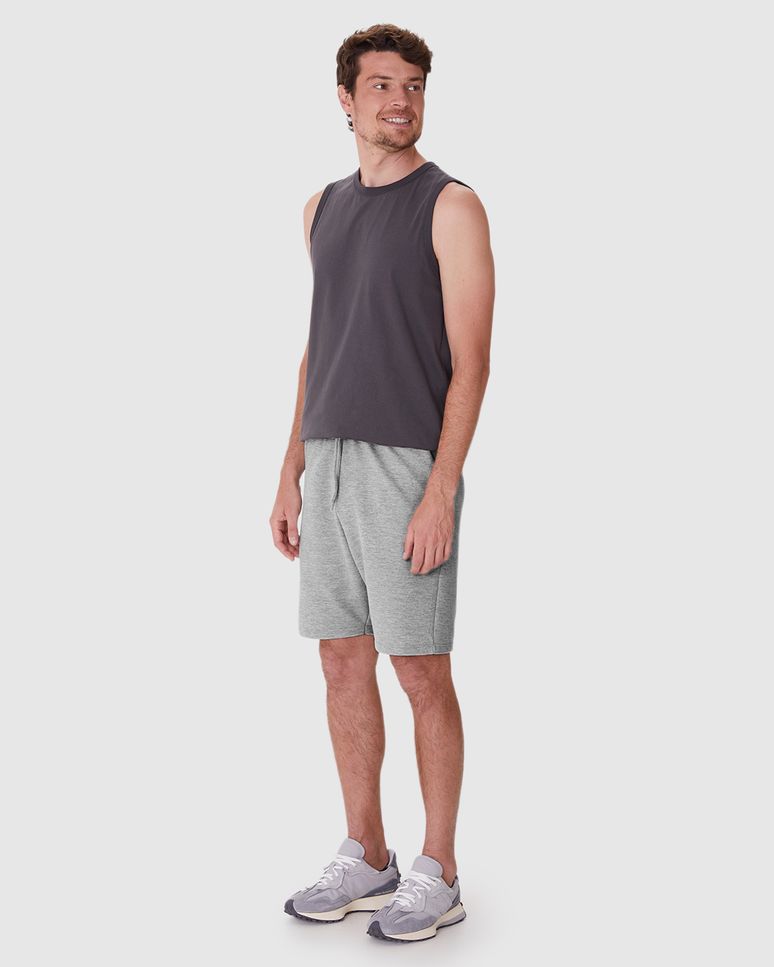 Bermuda Básica Masculina Comfort Bolso Costas Em Moletom