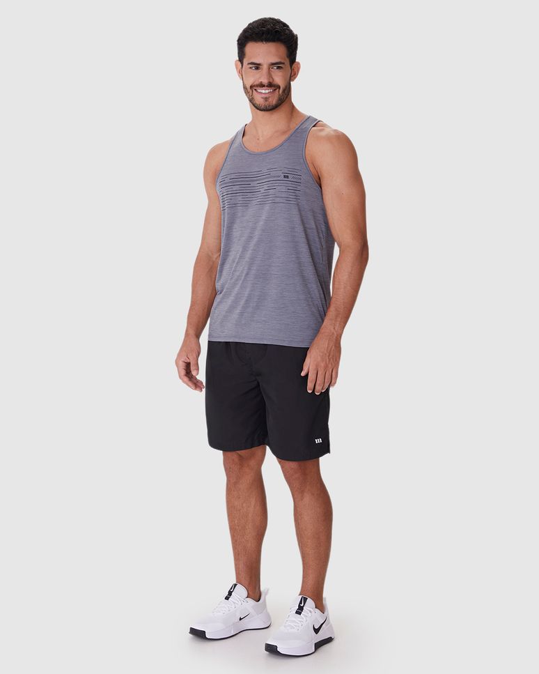 Regata Esportiva Masculina Regular Com Estampa Em Malha Rajada Dry