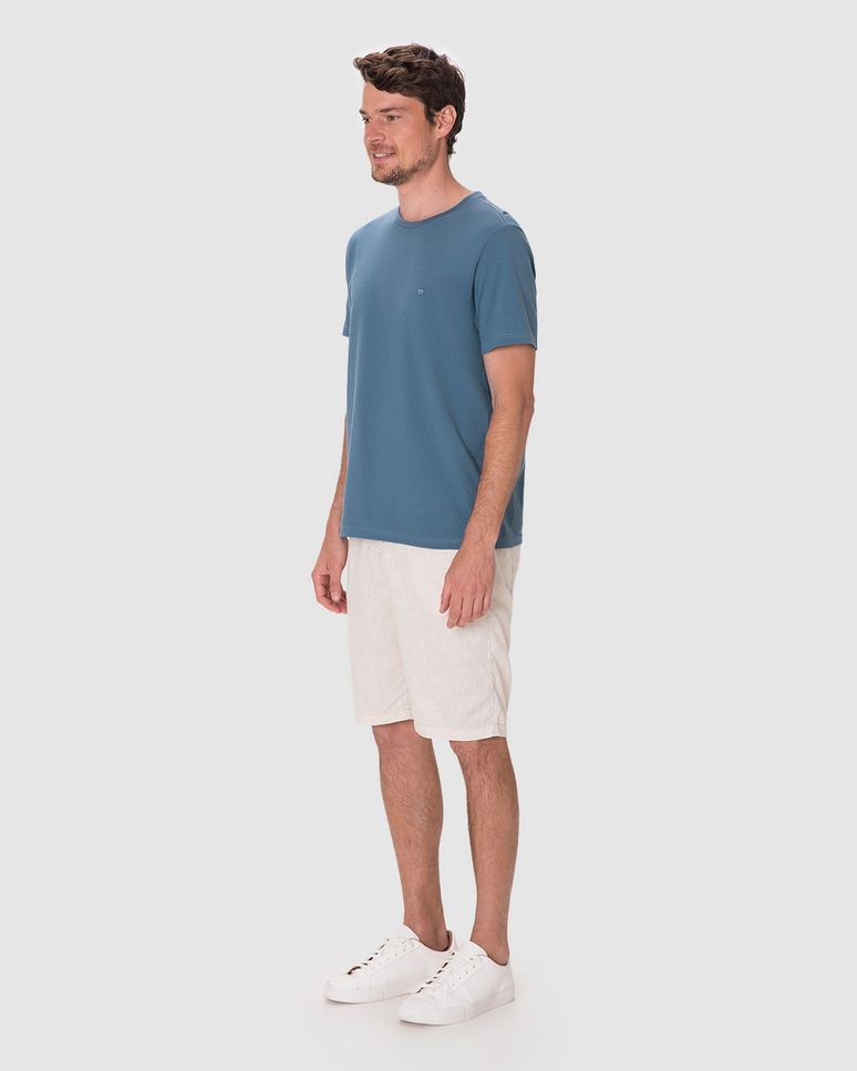 Camiseta Ícone Masculina Bordado Frontal Em Algodão