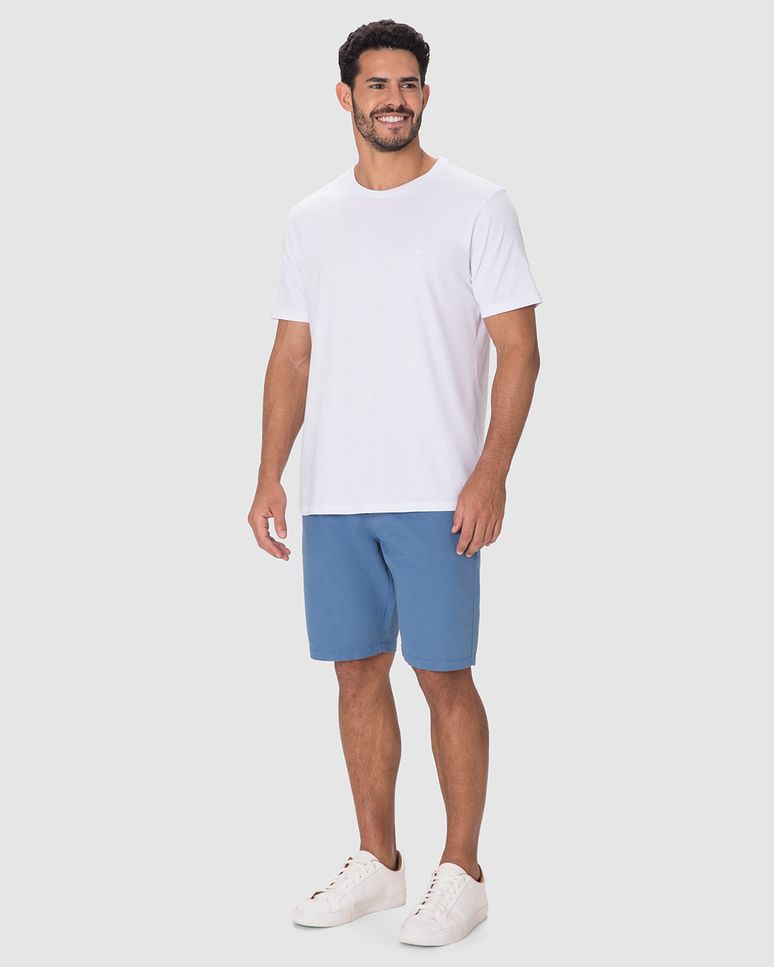 Camiseta Ícone Masculina Bordado Frontal Em Algodão