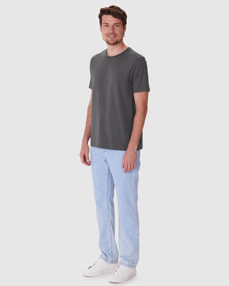 Camiseta Abraço Masculina Etiqueta Estampada Em Malha Comfy Touch