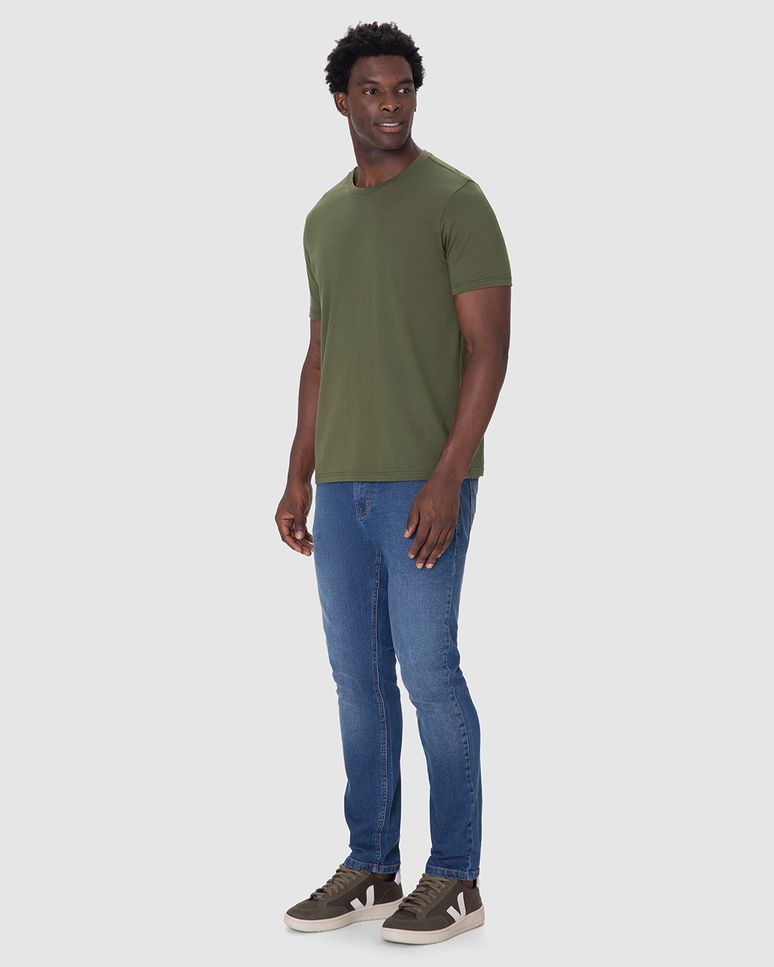 Camiseta Abraço Masculina Etiqueta Estampada Em Malha Comfy Touch