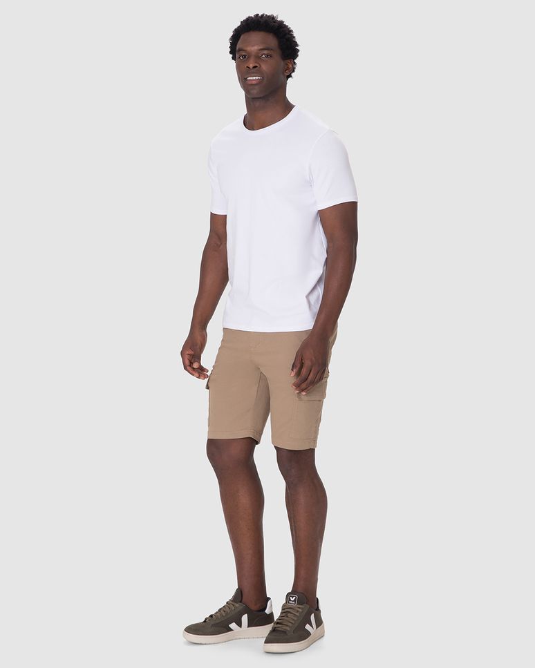 Camiseta Básica Masculina Slim Em Malha Cotton Light Algodão