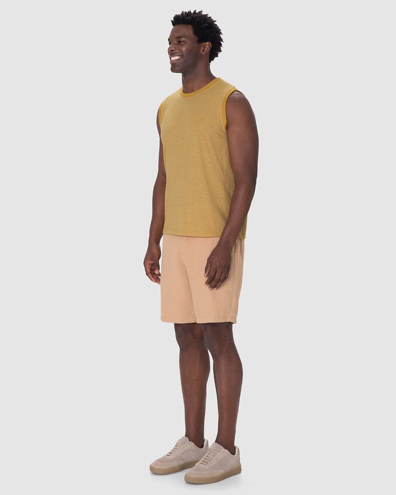 Regata Básica Masculina Alça Larga Bordado Frontal Em Malha Fio A Fio