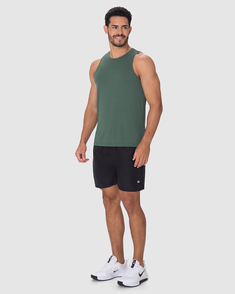 Regata Esportiva Masculina Decote Redondo Em Malha Dry