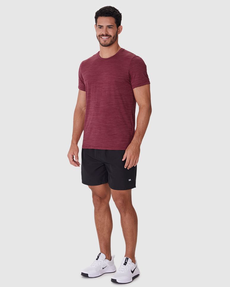 Camiseta Esportiva Masculina Com Passante Para Fone De Ouvido Malha Rajada Dry