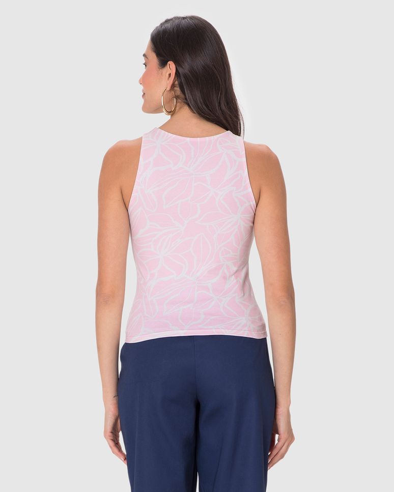 Regata Justa Feminina Estampada Em Algodão