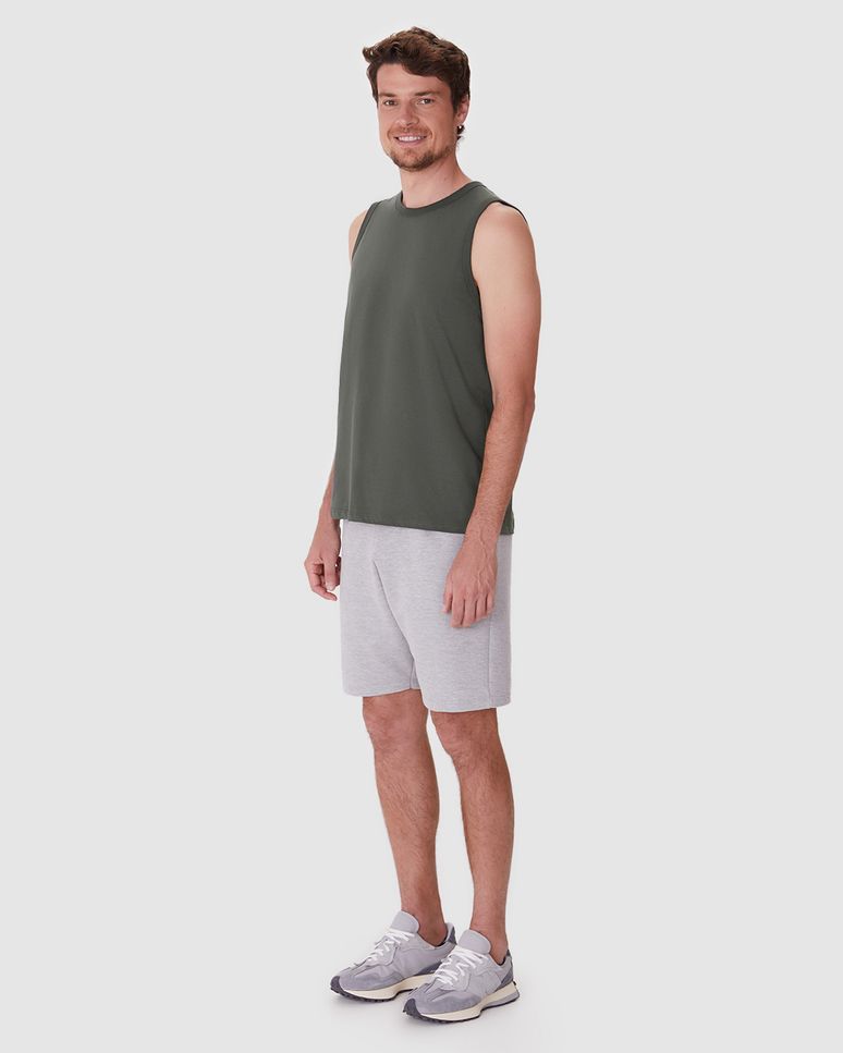 Regata Básica Masculina Cava Ajustada Em Algodão