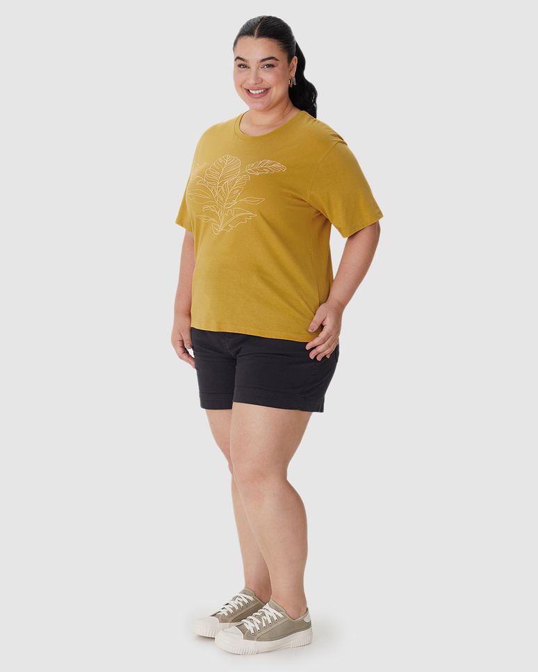 Blusa Feminina Plus Size Box Estampa Puff Alto Relevo Em Algodão