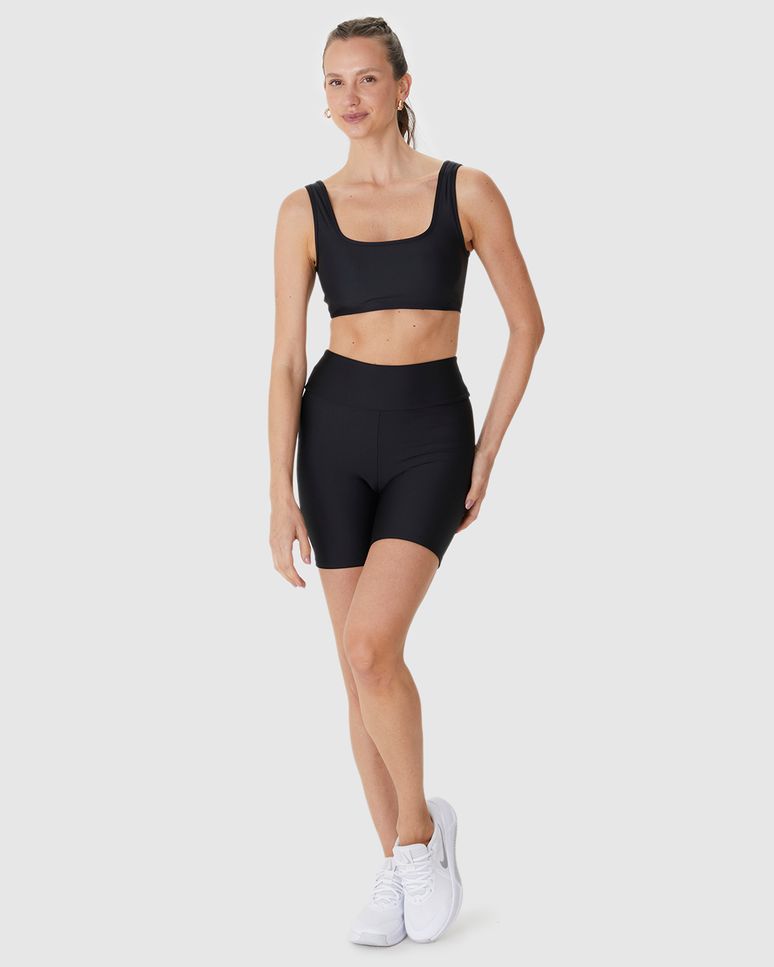 Shorts Esportivo Feminino Básico Em Malha Com Proteção UV50+