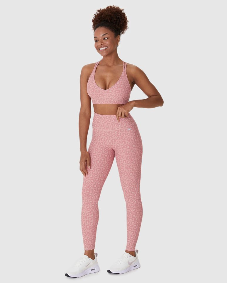 Calça Legging Esportiva Feminina Animal Print Em Malha Dry E Proteção UV50+ Malwee Active