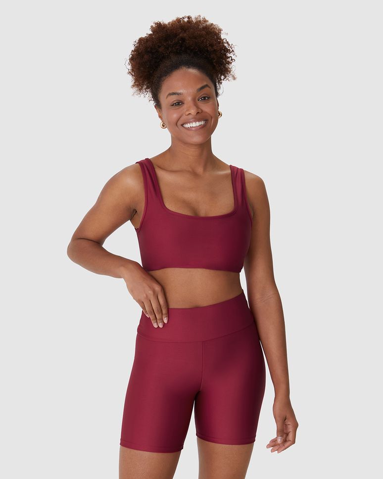 Top Regata Esportivo Decote Quadrado Bojo Removível Em Malha Stretch